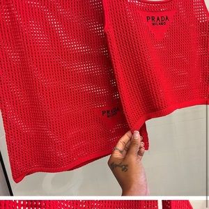 Prada Set 2 piece red.